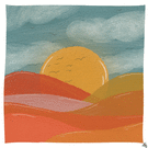 Coucher de soleil éclatant sur les collines